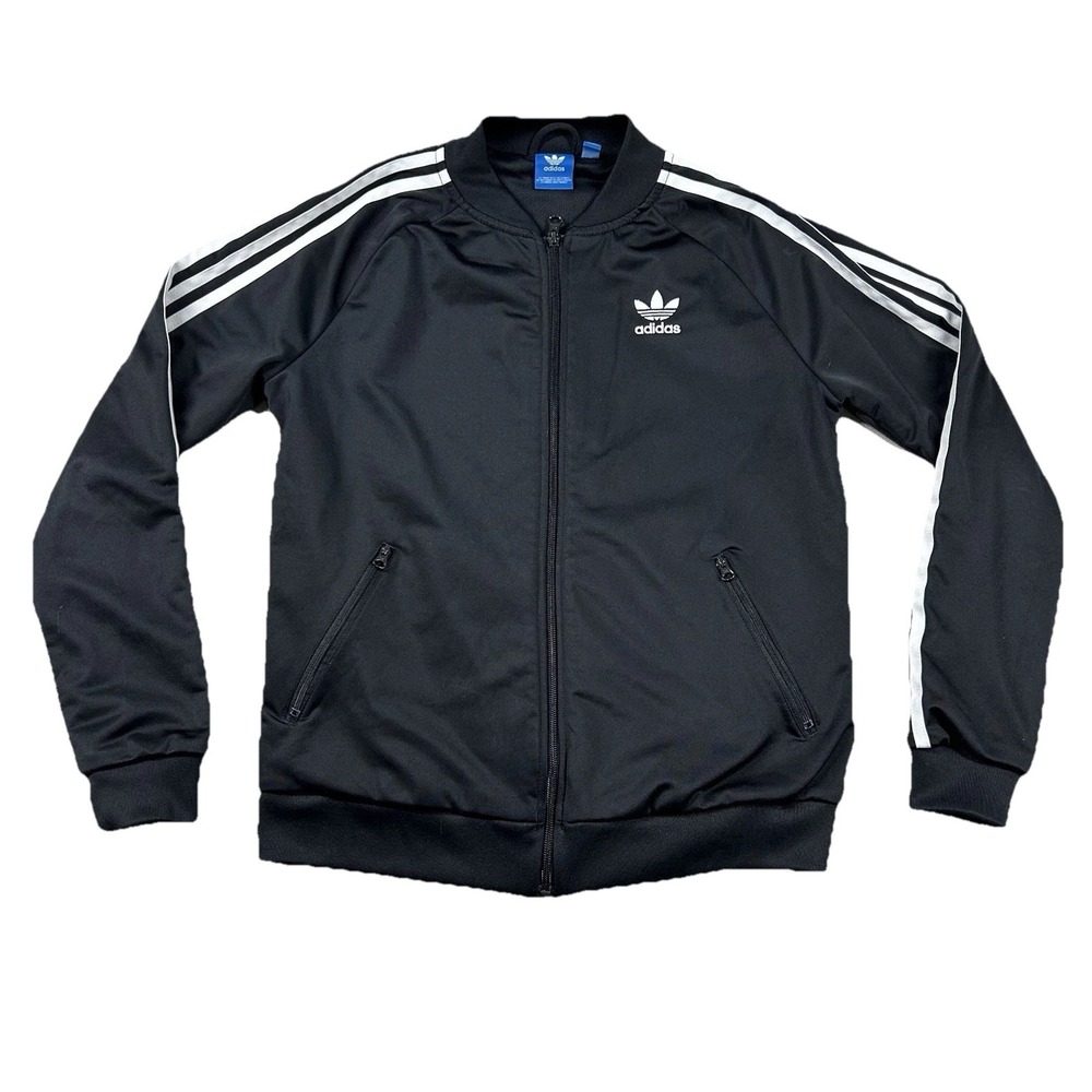 Adidas Jacket Womens M Full Zip Warmup Track Basic Striped Soccer Trefoil